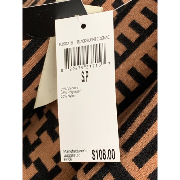 Womens Premise Geo Cognac Cardigan Open 7185 Size S/M NWT Shawl Collar Laser cut - Picture 6 of 12